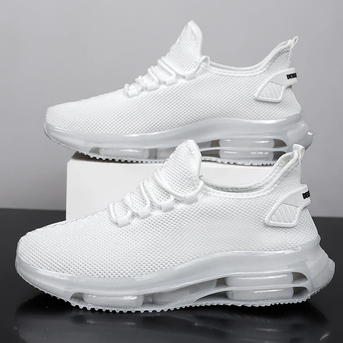 2025 Woven Mesh White Casual Sports Shoes Summer Autumn Plus Size Men's Shoes Breathable EVA Sole Leisure Leather Sneakers_vogvips.com