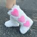 Winter New Flat Long Tube Furry With Fleece Lining, Thickened, Waterproof, Warm, Heart-Shaped Snow Boots For Women_vogvips.com