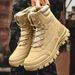 Men's Tactical Boots For Running, Hiking & Outdoor Adventures - Durable Suede Leather Military Boots Army Green Sand Black Training Boots Desert Boots_vogvips.com