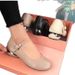 Versatile Low-heeled Soft-soled Leather Shoes, 2025 Autumn New Model, Large Size Women's With A Buckle, Round-toed_vogvips.com