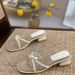 Chunky-heeled -style Versatile For Women, 2026 New Summer Vintage Bow Transparent Mid-heel Slide Sandals_vogvips.com