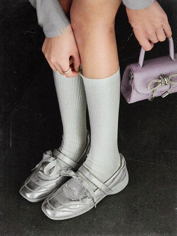 Niche Design Lace Up Ballet Women S Spring Summer New Shallow Mouth Peplum Flat Shoes Fashionable Versatile Wear_vogvips.com