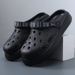 Men's Summer Slippers Outdoor Wear Thick Sole Breathable Non-Slip Closed Toe EVA Sandals Odor Resistant Height Increasing Slip-On Shoes_vogvips.com