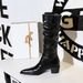 009-18 Vintage European American Style Women's With Chunky Mid-Heel, Pointed Toe, Wrinkled And Shiny Surface, High_vogvips.com