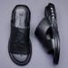 Men's Premium Leather Sandals With Cushioned Sole - Comfortable & Breathable Summer Slides For Casual And Beach Wear_vogvips.com