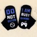 Two-color letter dispensing mid-tube socks Black cotton socks Creative casual sports game socks_vogvips.com