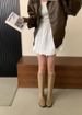 Khaki Long Women's Shoes 2025 Autumn Winter New Over-the-Knee Round Toe Flat Suede High Boots Women_vogvips.com