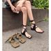 Chunky Sandals For Women 2025 Summer New Style Outdoor Wear Stunning Brown Toe Strap Cross-Strap High Heel Beach Roman_vogvips.com
