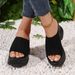 Women's plus Size One Strap Sandals Thick Soled Breathable for Summer_vogvips.com