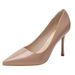 MTX Nude High Heels Stiletto 2025 New Spring Autumn French Pointed Toe Shallow Mouth Versatile Formal Professional Elegant_vogvips.com