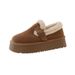 Women's Shoes Thick Soled Snow Boots For Women In Winter With Velvet Maillard Loafers New Slip On Retro_vogvips.com