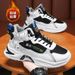 Winter Men's Breathable High-Top Shoes, Trendy Versatile Thick-Soled Fleece-Lined Warm Sneakers, Sports Dad Shoes_vogvips.com
