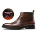 Men's Genuine Leather Martin Boots High Top Zip up Fleece Lined Ankle Shoes Business Casual Chelsea Style 2025 New_vogvips.com