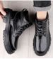 Martin Boots Men's High-top Velvet Warm Outdoor Casual Leather Shoes Tooling Snow Leather Boots_vogvips.com