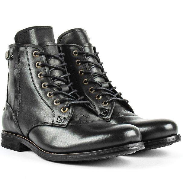 Men’s Shoes Knight Series Polished Two Tone Side Zipper Plus Size Knight Boots Mens Leather Boots_vogvips.com