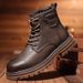 European Warm Series 2025 New Outdoor Martin High Top Men's Work Motorcycle Boots British Style Oxford Color-Block Sole_vogvips.com