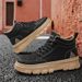 High-top Shoe Autumn Leather Non-lip Waterproof Britih Style Martin Men' Thick-oled Wear-reitant Caual Work_vogvips.com