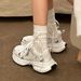 Women's Dad Sneakers 2025 New Spring Summer Breathable Mesh White Student Lightweight Casual Running Sports Shoes_vogvips.com
