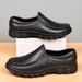 plus Size Lightweight Casual Leather Shoes for Men Oil Proof Non-Slip Chef Slip-On Driving Garden Trendy Shoes_vogvips.com