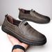 Euro Step Men's Leather 2025 Spring New Soft Breathable Casual Cowhide Sole Non-Slip Driving Shoes For Middle-Aged Dads_vogvips.com