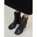 Women Ankle Boot Fahion Autumn Winter Soft Leather Split Toe Tabi Thick High Heel Chunky Shoe In Style Short_vogvips.com