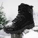 Mid Top Men's And Women's Hiking Shoes With Plush Warm Combat Boots_vogvips.com