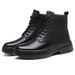 Genuine Leather Martin Boots Men's High-top Heightening Korean Version Leather Boots Trendy Men's Tooling Locomotive Boots_vogvips.com