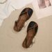 Roman Sandals For Women Summer Outdoor 2025 Flat Closed Toe One Strap Hole Niche Style Foot Slimming Dress Shoes_vogvips.com