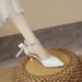2025 Spring New Pointed Toe Patent Leather Solid Color Slip-On Shallow Mouth High Heels Commuting Interview French Style_vogvips.com