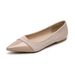 French Pointed Toe Nude Flat Shoes Women's Single Shoes Pregnant Women's Ladyshoes One Pedal Evening Ladyshoes_vogvips.com