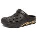 Large Size 45 Beach Men's Hole Shoes, Straight Sandals For Home Use, Thick Soled, Height Increasing, Anti Slip, And Easy_vogvips.com