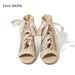 Summer Sandals Thick Heels High Heels Outdoor Wear Fish Mouth Lace Up Open Toe Large Size Women's Shoes_vogvips.com