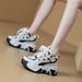Platform Height Increas Dad Shoes 2024 Autumn Winter New Color Block Casual Sneakers For Petite Women With Fleece_vogvips.com