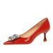 1961-K59 Fashioable Baquet Thi Shallow Mouth Lacquer Leather, Water Diamod Poited High Heels, Sigle Shoes For_vogvips.com