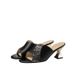 Trendy Rhinestone French-style Sandals For Women, Summer Outdoor Fashion, Color-blocked Peep-toe High-heeled Slip-ons,_vogvips.com