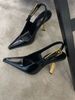 Women High Heels 2026 New Autumn Winter French Style Black Pointed Sexy Patent Leather Metal Buckle Stiletto Closed Toe_vogvips.com