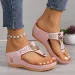 Women's 2024 Summer New Rome Wedges Causal Platform Beach Slippers Female Plus Size 43 Comfortable Ladies Slides_vogvips.com