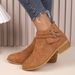New Plus Size Women's Stylish Square Heel With Fashionable Belt Buckle Decoration Pointed Fashion Boots_vogvips.com