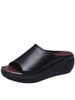 Large Slope Heel Open Toe Slippers For Women Wearing Thick Soled Fish Mouth Beach Sandals_vogvips.com
