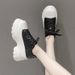 Chunky White Platform Sneakers For Women - Comfortable Casual Shoes With Soft Latex Insole & Non-Slip Rubber Sole_vogvips.com