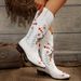 Women Boots Knee High Boots Heel Boots Women Ankle Boots Autumn Winter Short Boots Autumn Winter New White Long Women Embroidered Ethnic Style Large_vogvips.com