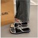French-style Exquisite And Elegant Women's Summer Sandals, High-end Fashion For Outdoor Wear, 2026 New Model, Flat-soled_vogvips.com