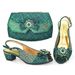 Women's lace Matching Bag Set Party Crystal embellished women's shoes and crossbody bag_vogvips.com