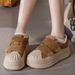 7cm Invisible Retro White Sneakers, Cotton Shoes, 26 Spring New Style, Thick-soled Height-increasing Shell-toe Loafers_vogvips.com