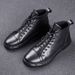 European Warm Series Men's Autumn Winter Martin Warm Fleece Lined Large Size Snow Work Boots Thick Sole Height Increasing Cotton Genuine_vogvips.com