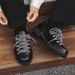 Men's Casual Streetwear Derby Shoes With Thick Sole & Color Blocking Design - Comfortable For Business & Outdoor Wear_vogvips.com