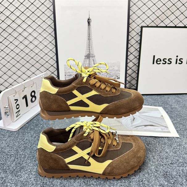 Real Shot Zhang Jingyi Same GGCC Weird Planet Retro Color-Block German Training Shoes For Women 2025 Autumn New Style_vogvips.com