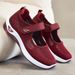 Female Middle-aged And Elderly Mother Shoes Shallow Mouth Breathable Flat Shoes Flying Woven Casual Shoes Velcro Walking Shoes Elderly Shoes_vogvips.com