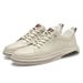 Men's Shoes Leather Men's Round Head Shallow Mouth Board Shoes Breathable Casual Shoes_vogvips.com