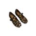 2025 New Niche Round Toe Button Shallow Mouth Horsehair Leopard Print Mary Jane Women's Shoes Single Shoe Women_vogvips.com